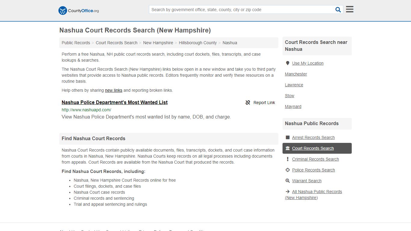 Court Records Search - Nashua, NH (Adoptions, Criminal, Child Support ...